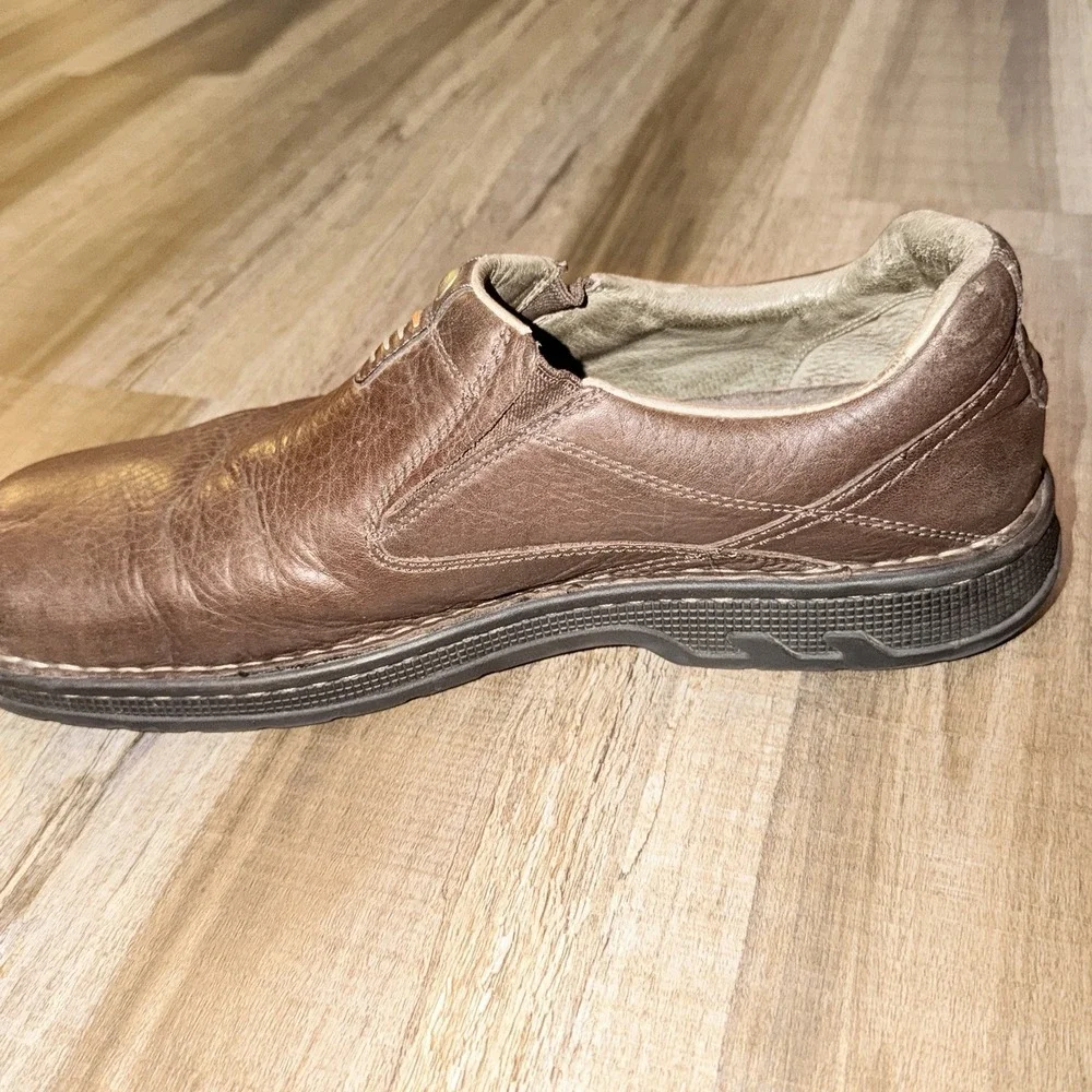 Merrell World Legend Brown Leather Slip On Loafers Mens 13 Comfort Shoes